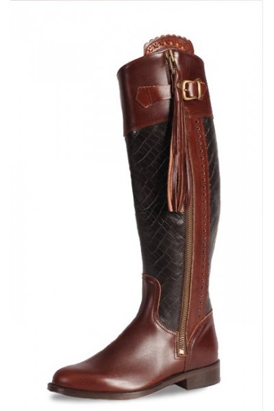 Made to measure crocodile riding boots 