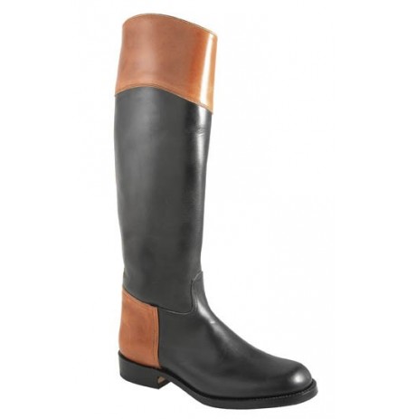 black riding boots with brown top