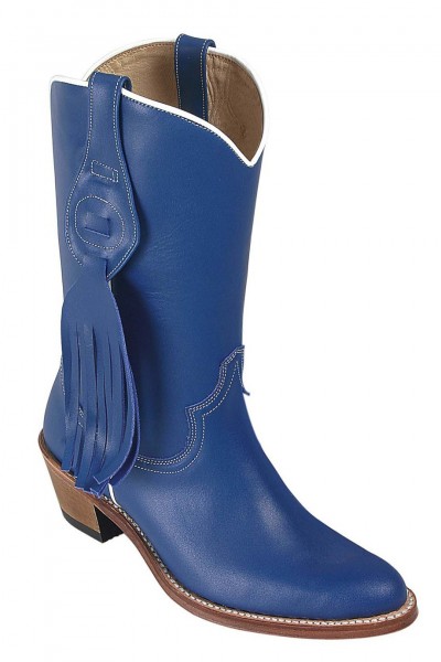 blue and white cowboy boots