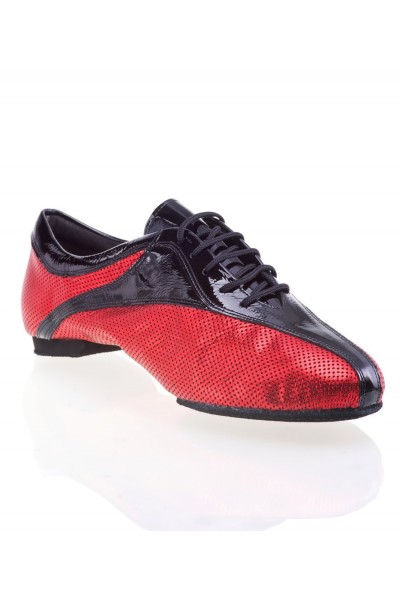 red and black dance shoes