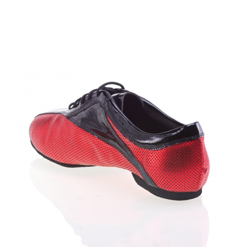 red and black dance shoes