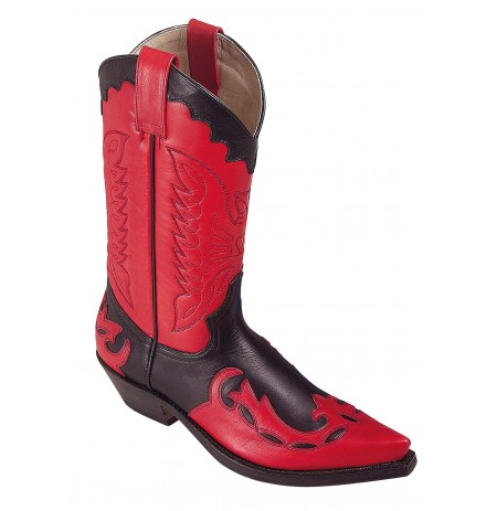 red and black cowboy boots UNISEX 