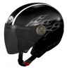 Silver flames bike helmet