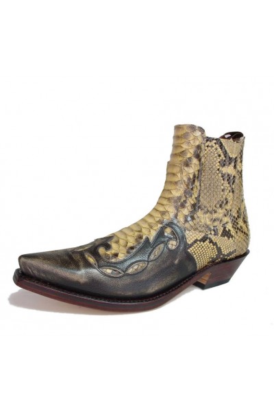 snakeskin cowboy ankle boots