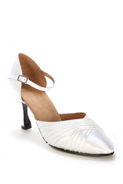 white satin wedding shoes