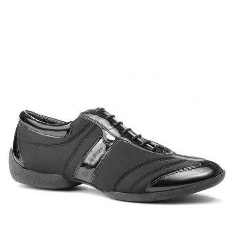 FLEXIBLE BLACK LEATHER DANCE SNEAKERS Mens shoes for dancing bachata