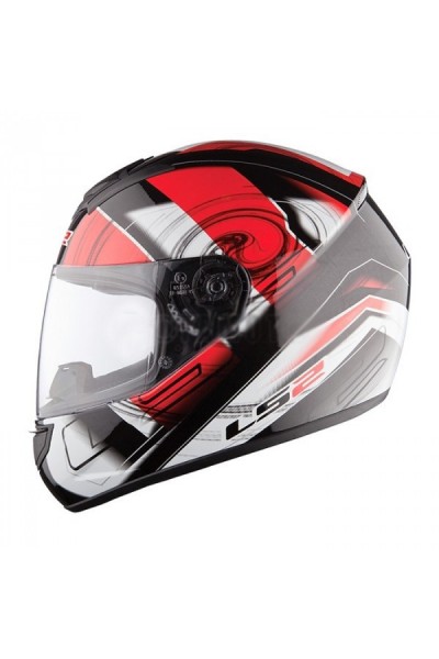 Black and red full face bike helmet