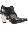 Studded rock low boots for women with steel heel and tip