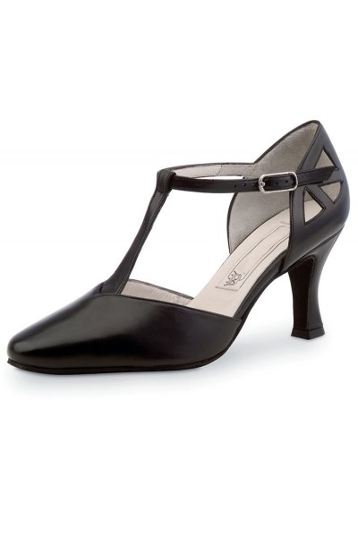 CLASSIC BLACK LATIN DANCE SHOES FOR WOMEN Ladies black leather tango shoes
