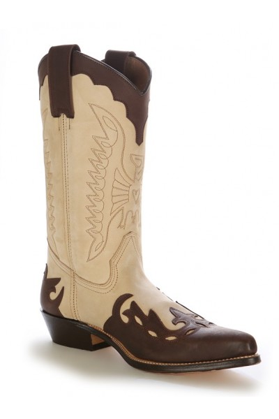 TONE LEATHER COWBOY BOOTS Beige and 