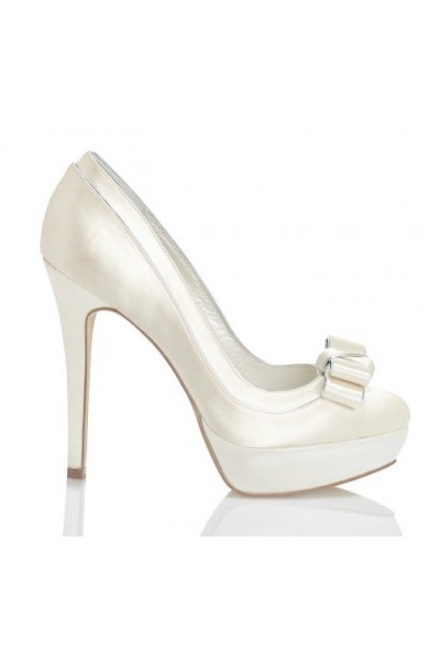 white satin wedding heels