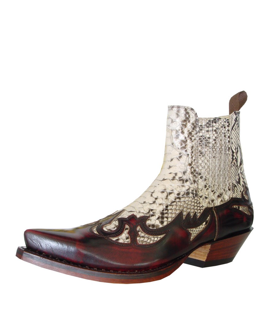 snakeskin cowboy ankle boots