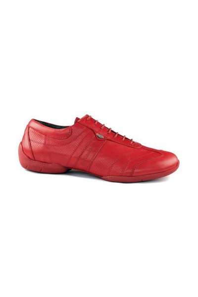Red leather dance shoes for men