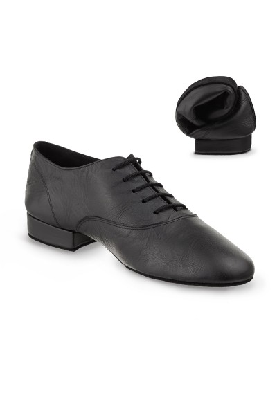 High quality professional leather dance shoes for men GENUINE BLACK LEATHER  SMART BALLROOM DANCE SHOES