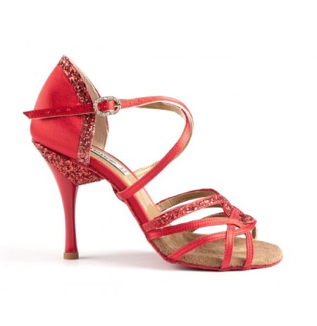 GLITTERY RED LATIN DANCE HEELS Sparkly 