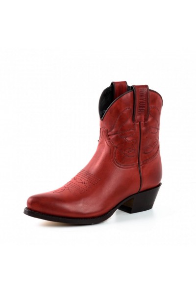 ladies red leather ankle boots