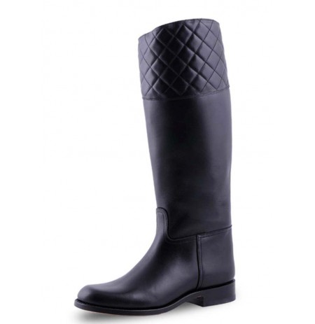 black leather riding style boots