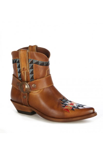 brown leather mexican ankle boots
