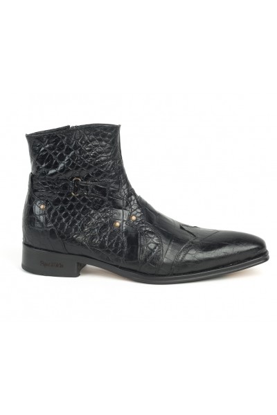 Crocodile leather low cut boots for men 