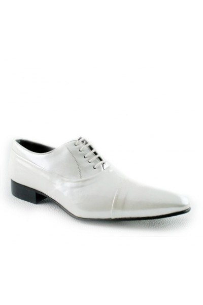 MENS SHOES FOR WEDDINGS Varnished white 
