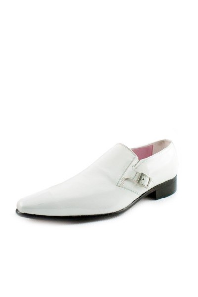 white leather shoes slip on