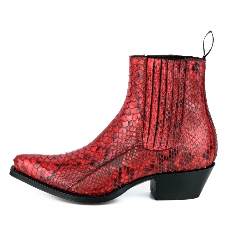 Red snakeskin cowboy boots for women GENIUNE SNAKESKIN LEATHER WESTERN ...