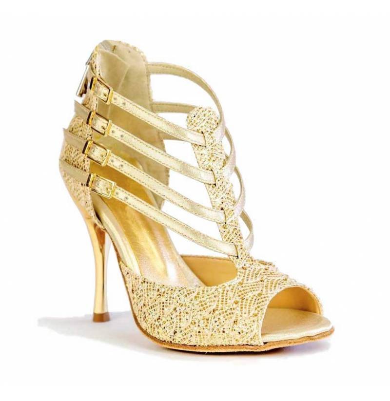 Women high heel golden shoes Royalty Free Vector Image