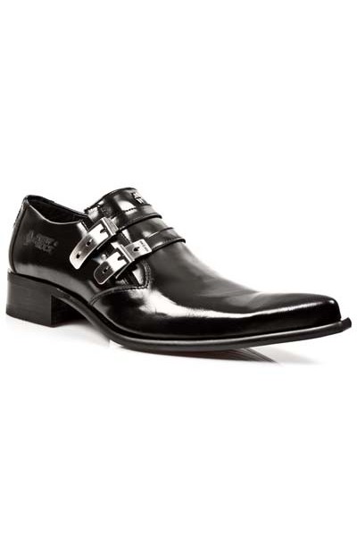 Shiny black leather formal shoes with 