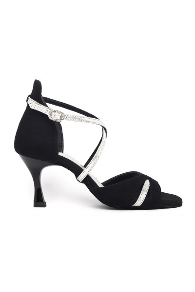 Black & silver Latin dance shoes