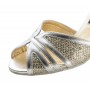 Elegant silver brocade dancing shoes