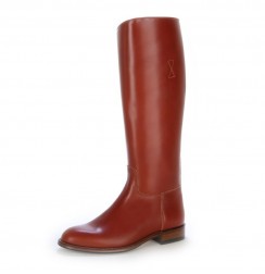 Red vintage leather riding boots