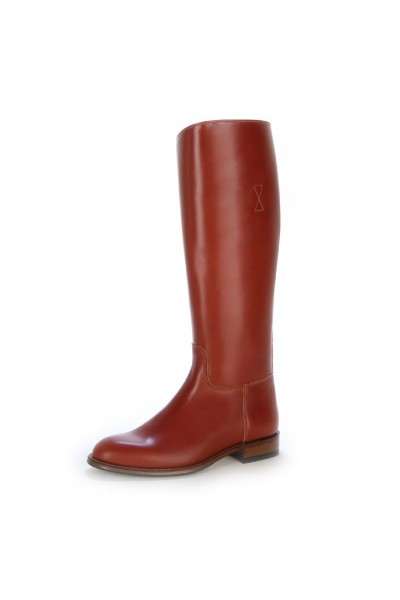 Red vintage leather riding boots