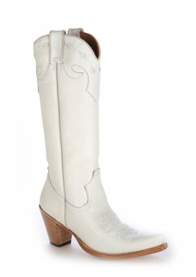 Low cut leather cowboy boots High quality white leather boots